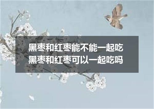 黑枣和红枣能不能一起吃 黑枣和红枣可以一起吃吗