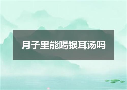 月子里能喝银耳汤吗