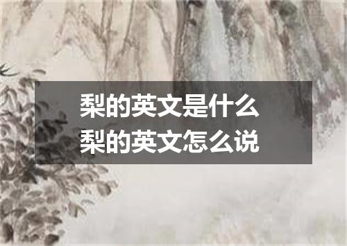 梨的英文是什么 梨的英文怎么说