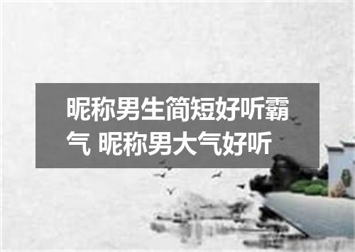 昵称男生简短好听霸气 昵称男大气好听