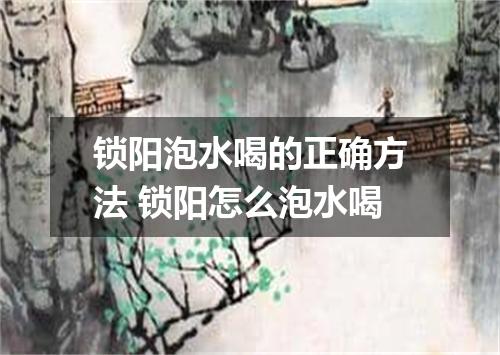 锁阳泡水喝的正确方法 锁阳怎么泡水喝