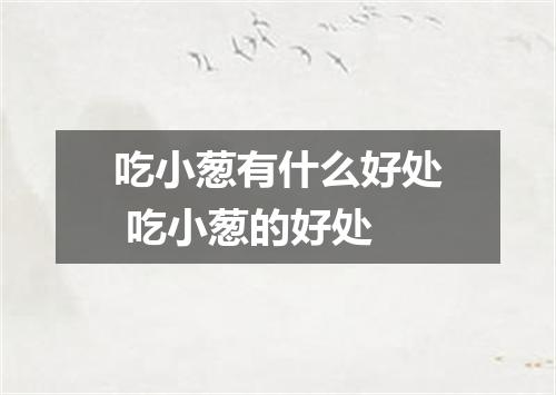 吃小葱有什么好处 吃小葱的好处