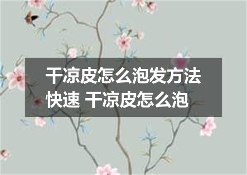 干凉皮怎么泡发方法快速 干凉皮怎么泡