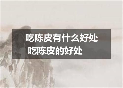 吃陈皮有什么好处 吃陈皮的好处