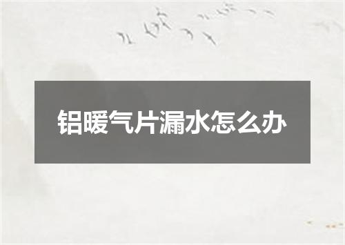 铝暖气片漏水怎么办