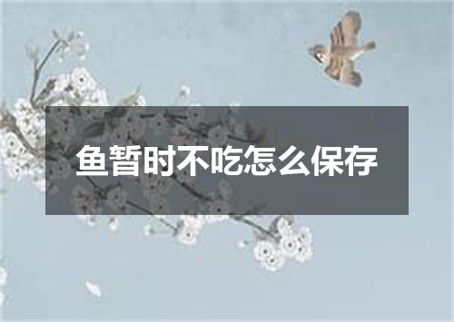 鱼暂时不吃怎么保存