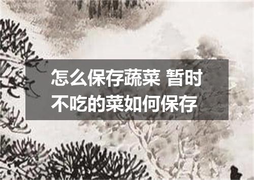 怎么保存蔬菜 暂时不吃的菜如何保存