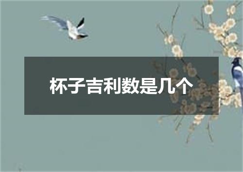 杯子吉利数是几个