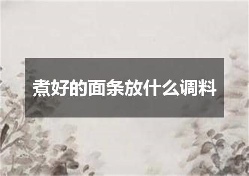 煮好的面条放什么调料