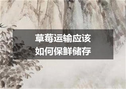 草莓运输应该如何保鲜储存