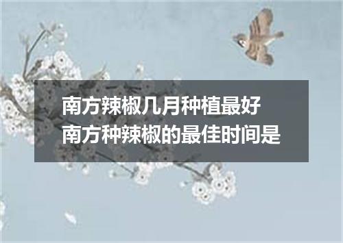 南方辣椒几月种植最好 南方种辣椒的最佳时间是