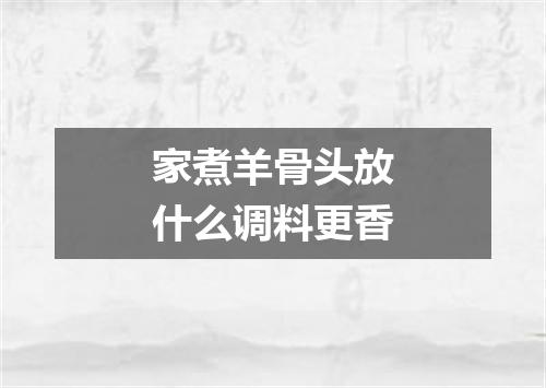 家煮羊骨头放什么调料更香
