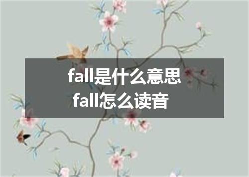 fall是什么意思 fall怎么读音