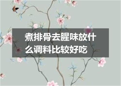 煮排骨去腥味放什么调料比较好吃