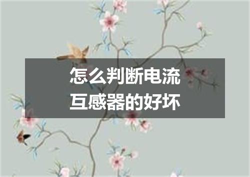 怎么判断电流互感器的好坏