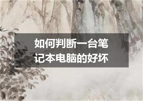 如何判断一台笔记本电脑的好坏