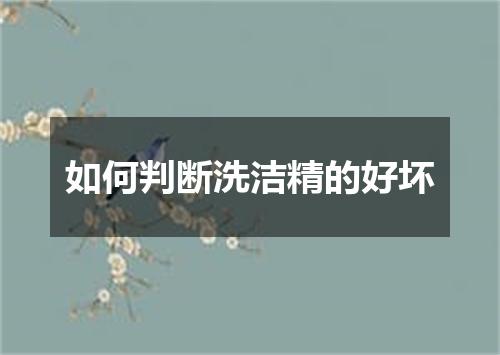 如何判断洗洁精的好坏