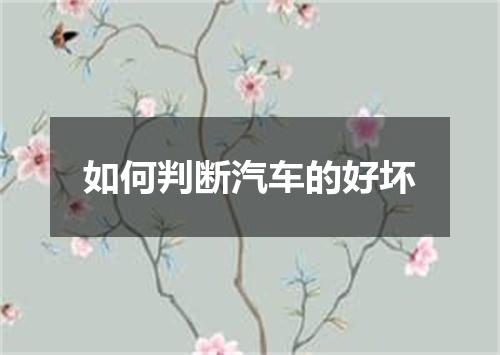 如何判断汽车的好坏