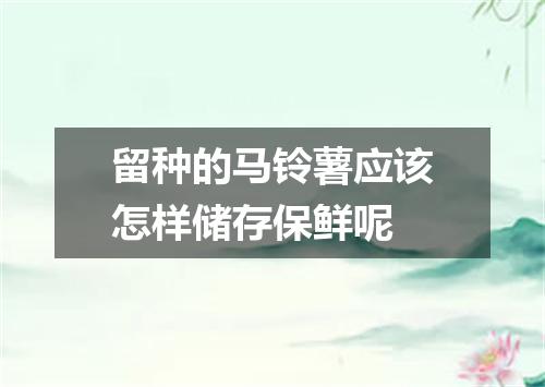 留种的马铃薯应该怎样储存保鲜呢