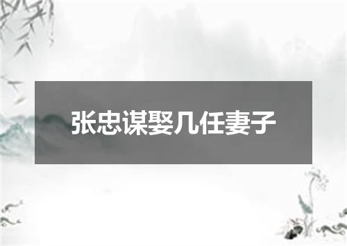 张忠谋娶几任妻子