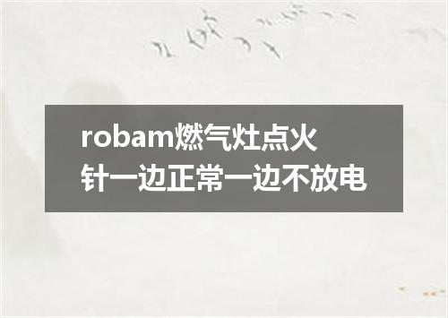 robam燃气灶点火针一边正常一边不放电