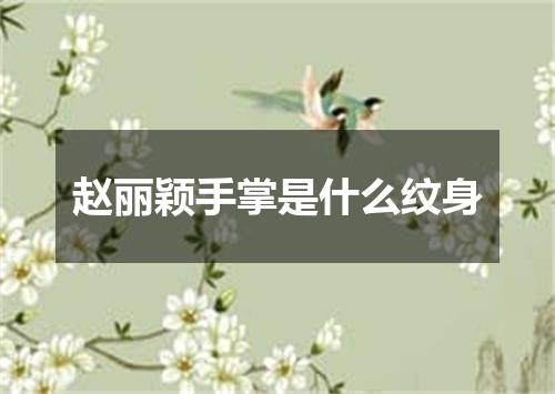 赵丽颖手掌是什么纹身