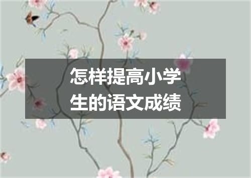 怎样提高小学生的语文成绩