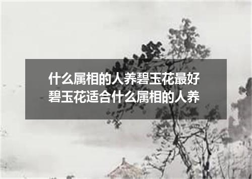 什么属相的人养碧玉花最好 碧玉花适合什么属相的人养