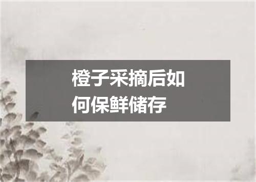 橙子采摘后如何保鲜储存