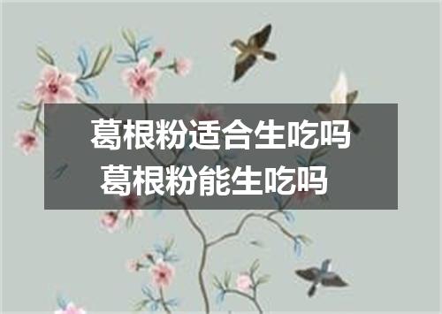 葛根粉适合生吃吗 葛根粉能生吃吗