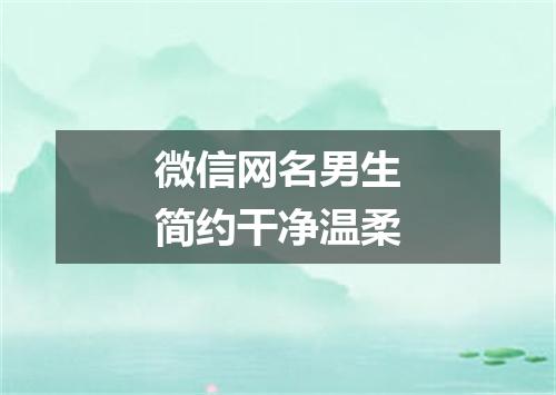 微信网名男生简约干净温柔