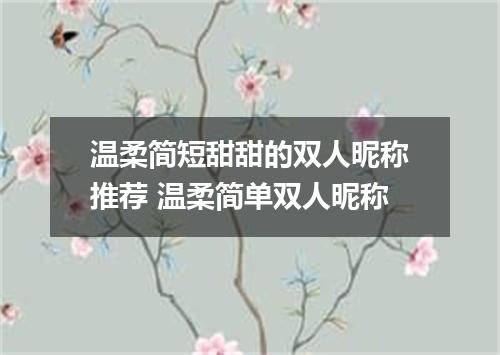 温柔简短甜甜的双人昵称推荐 温柔简单双人昵称