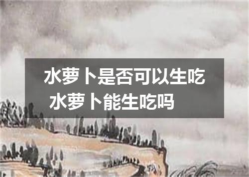 水萝卜是否可以生吃 水萝卜能生吃吗