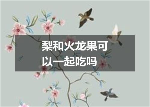 梨和火龙果可以一起吃吗