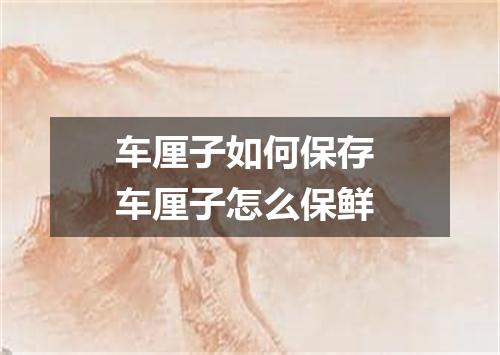 车厘子如何保存 车厘子怎么保鲜