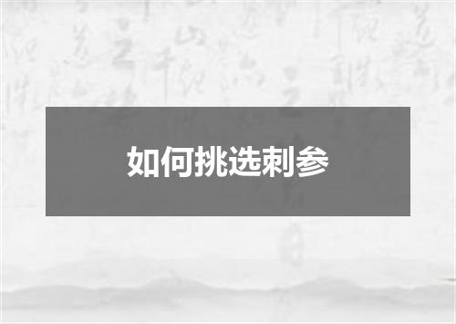 如何挑选刺参