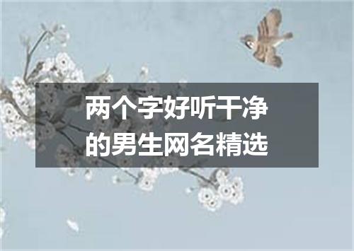 两个字好听干净的男生网名精选