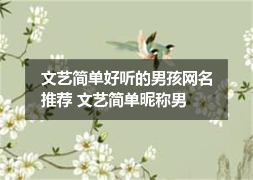 文艺简单好听的男孩网名推荐 文艺简单昵称男