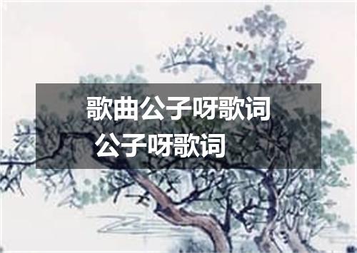 歌曲公子呀歌词 公子呀歌词