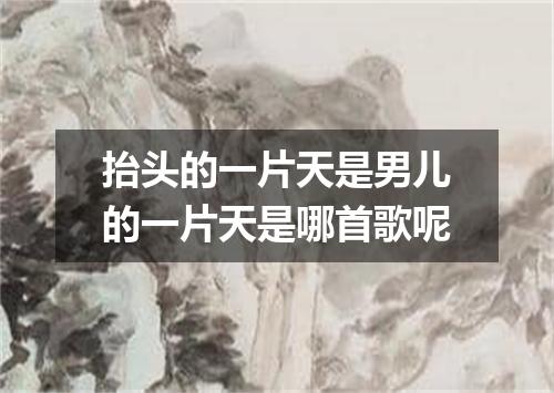 抬头的一片天是男儿的一片天是哪首歌呢