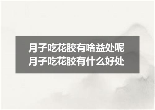 月子吃花胶有啥益处呢 月子吃花胶有什么好处