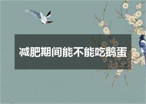 减肥期间能不能吃鹅蛋