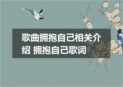 歌曲拥抱自己相关介绍 拥抱自己歌词