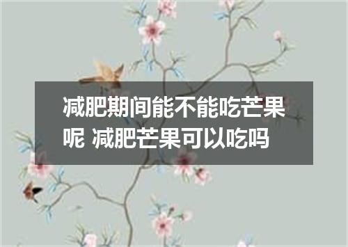 减肥期间能不能吃芒果呢 减肥芒果可以吃吗