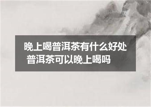 晚上喝普洱茶有什么好处 普洱茶可以晚上喝吗