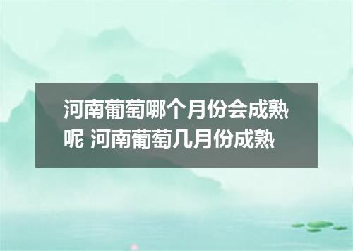 河南葡萄哪个月份会成熟呢 河南葡萄几月份成熟