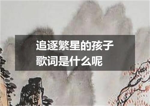 追逐繁星的孩子歌词是什么呢