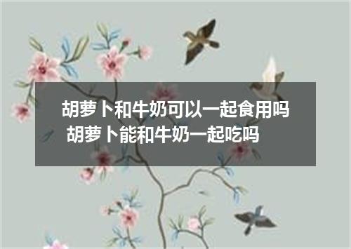 胡萝卜和牛奶可以一起食用吗 胡萝卜能和牛奶一起吃吗