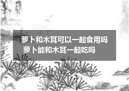 萝卜和木耳可以一起食用吗 萝卜能和木耳一起吃吗
