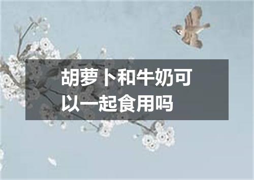 胡萝卜和牛奶可以一起食用吗
